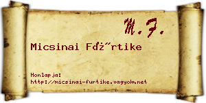 Micsinai Fürtike névjegykártya